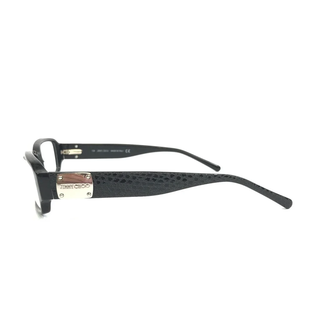 Jimmy Choo Eyeglasses Frames JC10 0807 Black Silver Snakeskin Full Rim 54-15-135